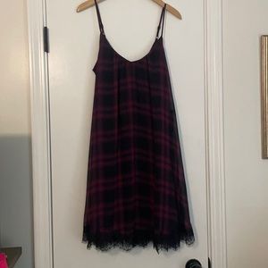 Express plaid slip dress